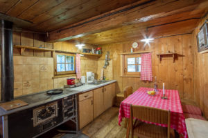 Kitchen in our apartment larch in the Dolomites